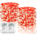 2-Pack Red Porch String Lights, 66ft Weatherproof LED