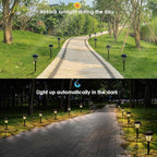 10-Pack Solar Path Lights, Outdoor Driveway LED