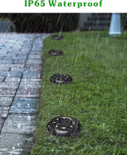 12-Pack Solar Ground Disk Lights, Blue Waterproof LED