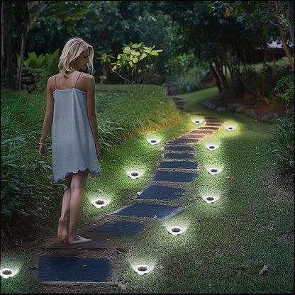 INCX Solar Ground Lights,16 Pack Solar Lights Outdoor Waterproof, Solar Garden Lights Landscape Lighting for Patio Pathway Lawn Yard Deck Driveway Walkway, Cold White