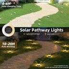 12-Pack Warm White In-Ground Solar Lights, Flat LED Driveway