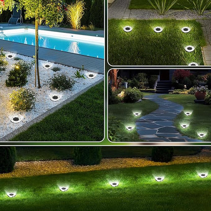 INCX Solar Ground Lights, 20 Pack Solar Lights Outdoor Waterproof, Solar Garden Lights Landscape Lighting for Patio Pathway Lawn Yard Deck Driveway Walkway, Cold White