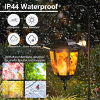 2-Pack Hanging Solar Porch Lanterns, Rustic Waterproof LED
