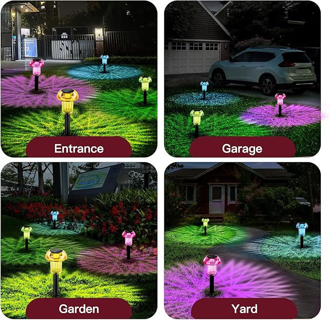 8-Pack Solar Path Lights, Outdoor Garden LED