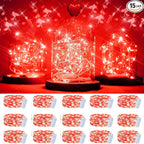 15-Pack Christmas String Lights, 6ft 20 LED Waterproof Twinkle Lights