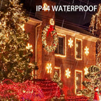 4-Pack 240 LED Christmas Twinkle Lights, 80ft Waterproof for Porch