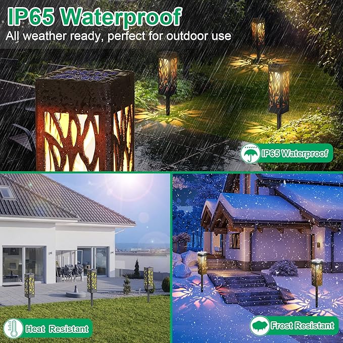 8-Pack Solar Path Lights, Outdoor Garden LED