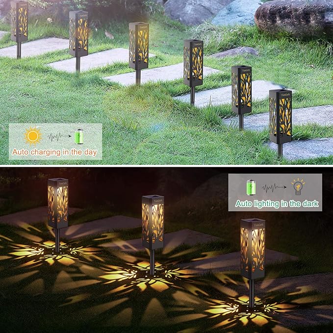 8-Pack Solar Path Lights, Outdoor Garden LED