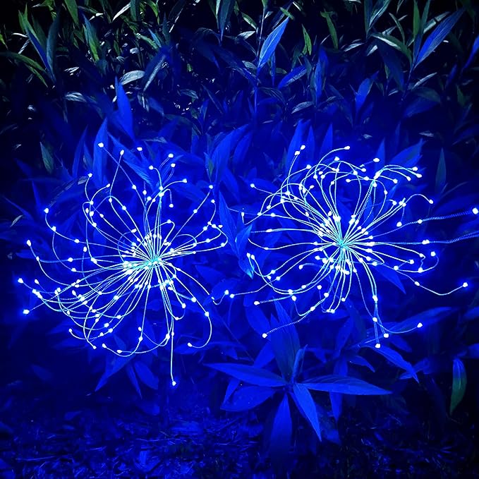Blue Solar Pathway Lights 2-Pack, Yard LED