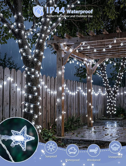 50 LED Christmas Twinkle Lights, 4ft Waterproof for Backyard