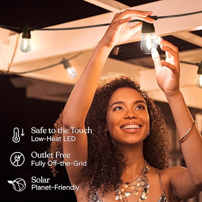 Outdoor String Lights, 27ft White Waterproof LED