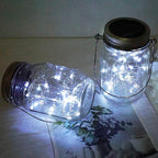 Mason Jar Lid Fairy Lights 10-Pack, Solar Patio LED