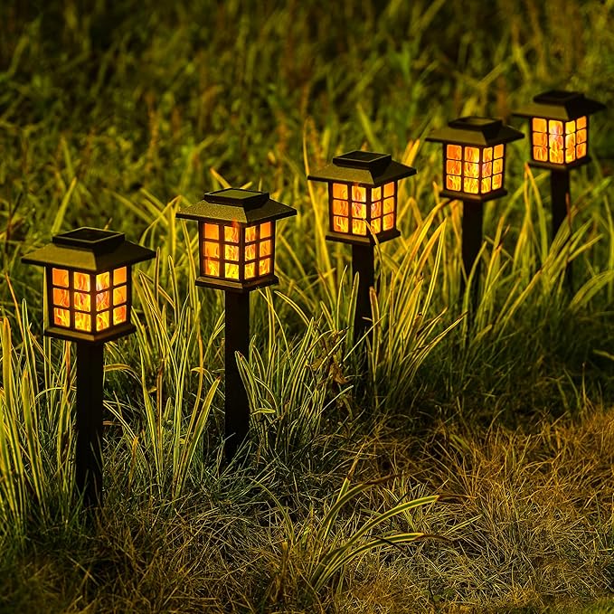 10-Pack Solar Pathway Lights, Waterproof LED Driveway Lights