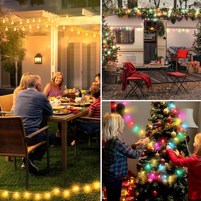 Outdoor String Lights, 33ft Warm White Waterproof LED