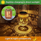 Metal Garden Solar Lanterns for Patio, Waterproof LED