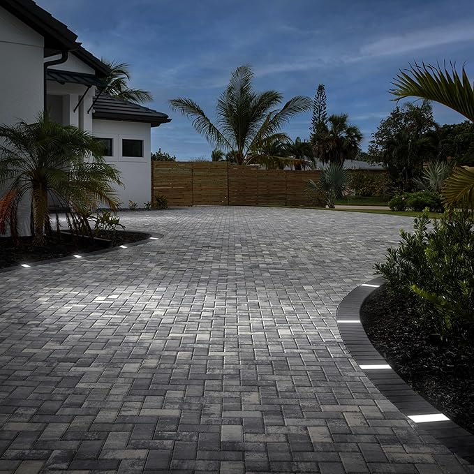 Solar Flat Disk Lights, Waterproof Walkway