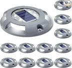 12-Pack Solar Dock Lights, White Waterproof LED