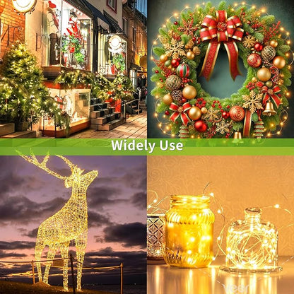 ALENEY Solar String Lights Outdoor, 99 Feet 300 LEDs 8 Modes Solar Fairy Lights for Outside, Waterproof Outdoor Light for Patio Yard Christmas Tree Halloween Wedding Party Decorations, Warm White