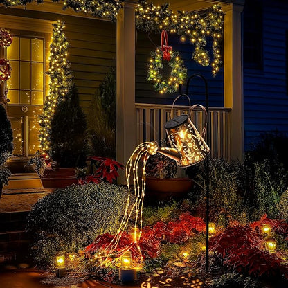 Solar Lights Outdoor Decor, Perfect Gardening Gift for Mom Women Grandma, Thoughtful Birthday Present, Hanging Lanterns Watering Can Lights for Garden, Yard, Porch, Patio Backyard Decoration