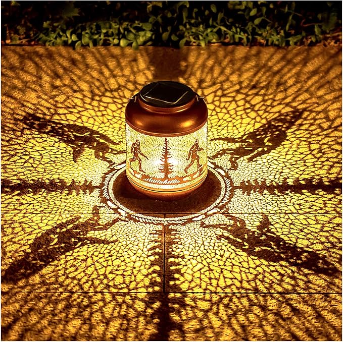 Bigfoot Solar Lanterns Outdoor Waterproof Hanging Solar Lights Big Foot Sasquatch Gifts for Men Women/Bigfoot Lovers Gifts Metal Decorative LED Lanterns for Garden Decor,Patio,Lawn,Pathway,Yard