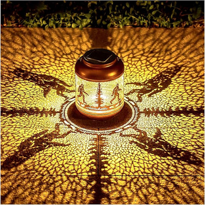 Bigfoot Solar Lanterns Outdoor Waterproof Hanging Solar Lights Big Foot Sasquatch Gifts for Men Women/Bigfoot Lovers Gifts Metal Decorative LED Lanterns for Garden Decor,Patio,Lawn,Pathway,Yard