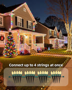 C9 Christmas Lights Outdoor, 102.8ft 80 Bulb Pathway Lights with Stakes, Warm White