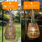 Elegant Hanging Solar Lanterns for Porch, Waterproof LED