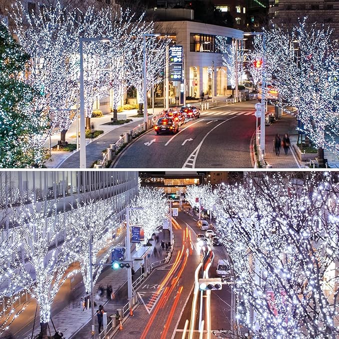 4-Pack Christmas String Lights, 132ft 400 LED Waterproof Twinkle Lights
