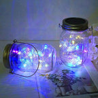 Solar Mason Jar Lights 10-Pack, 30 LED Fairy Firefly