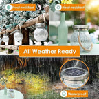 2-Pack Rustic Firefly Solar Lanterns for Outdoor, Waterproof LED