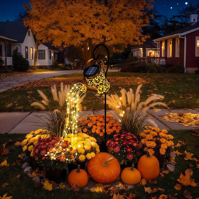 Solar Lights Outdoor Decor, Perfect Gardening Gift for Mom Women Grandma, Thoughtful Birthday Present, Hanging Lanterns Watering Can Lights for Garden, Yard, Porch, Patio Backyard Decoration