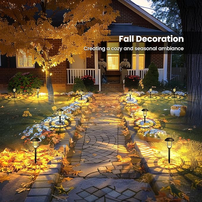 Warm White Solar Pathway Lights 8-Pack, Garden LED