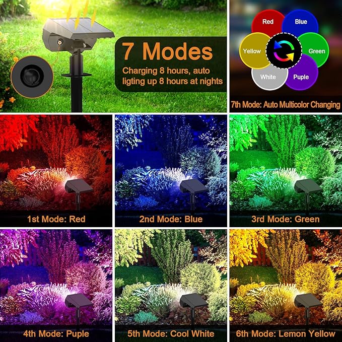 10-Pack Solar Spotlights, Garden Lights