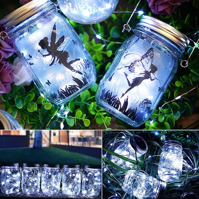 10-Pack Courtyard Solar Lanterns, Waterproof LED Patio Lights