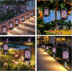 4-Pack Garden Solar Garden Lanterns, Rustic Waterproof LED