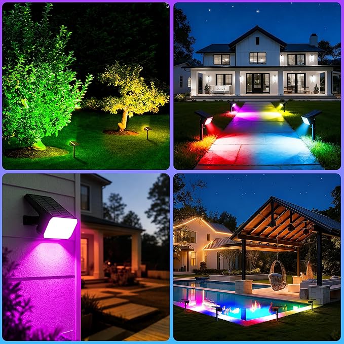 4-Pack Solar Spotlights, Waterproof Yard LED