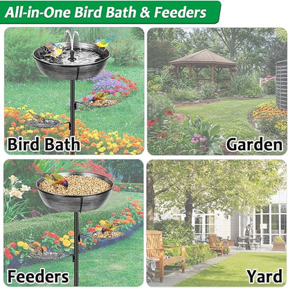 Classic Bird Bath & Feeder, Outdoor Metal