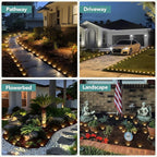 10-Pack Solar Ground Disk Lights, Warm White Waterproof LED
