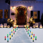 24-Pack Multicolor Solar Path Lights, Outdoor Driveway LED