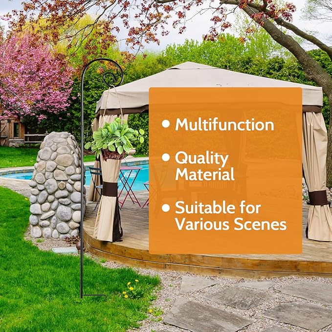 Heavy-Duty Shepherd's Hooks 6-Pack, 48" Garden