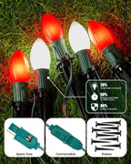 Pathway Christmas Lights Outdoor, 51.4ft 40 Bulb Lights with Stakes, Multicolor