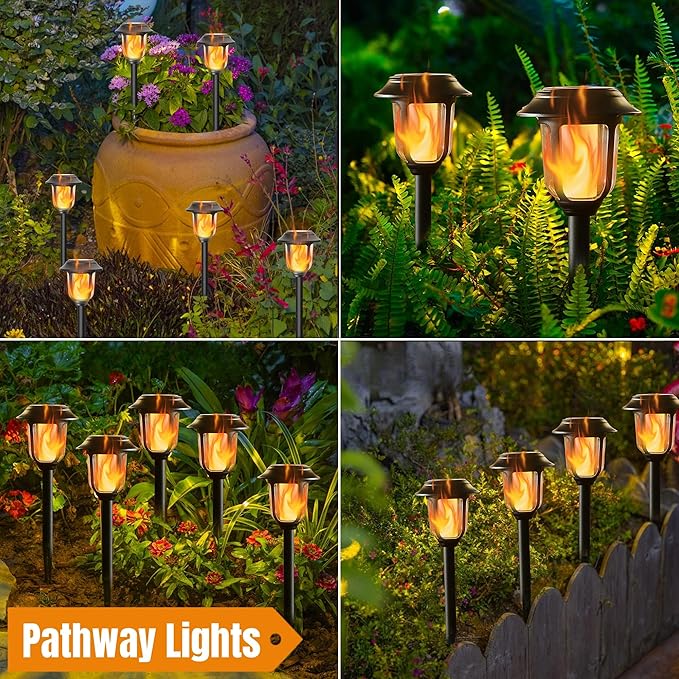 Solar Garden Path Lights 6-Pack, Waterproof