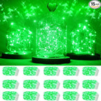 15-Pack 6ft Christmas LED String Lights, Waterproof Timer Lights