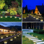 8-Pack Warm White Flat Solar Landscape Lights, Waterproof LED