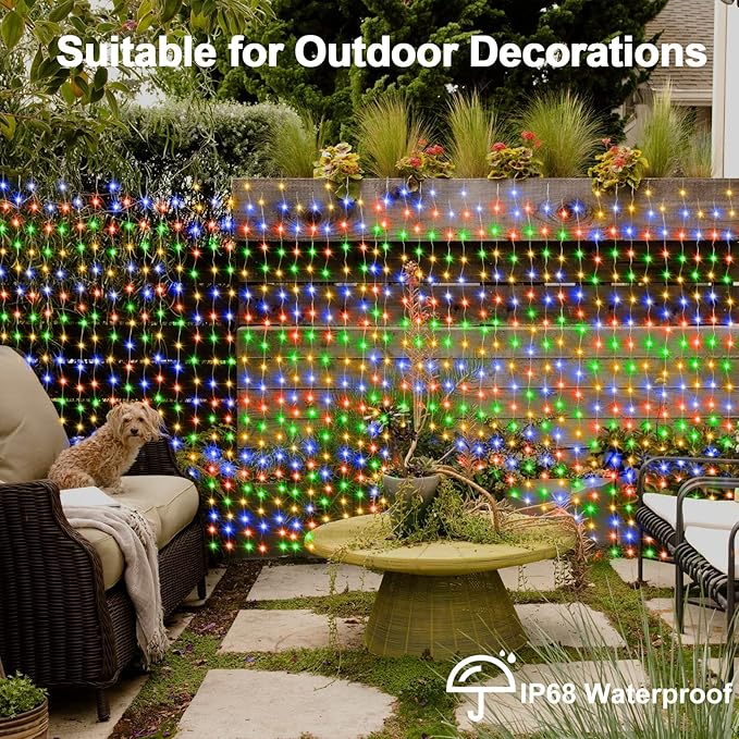 Outdoor String Lights, 8ft Warm White Waterproof LED