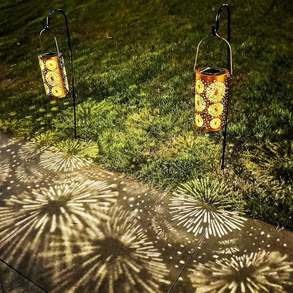 Fireworks Birthday Gifts for Women, Solar Lanterns Outdoor Waterproof, Garden Decor Metal Hanging Decorative Solar Lights for Patio Yard Lawn Backyard Porch, Gardening Gifts for Women Mom Grandma