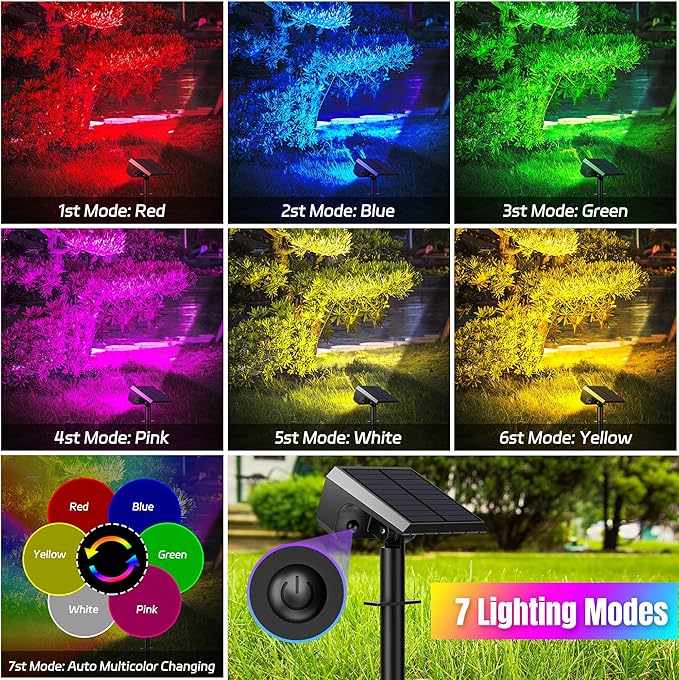4-Pack Solar Spotlights, Waterproof Yard LED
