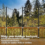 6-Pack 10ft String Light Poles, Heavy-Duty Metal Stands