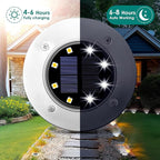 8-Pack Cool White In-Ground Solar Lights, Flat LED Landscape