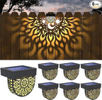 6-Pack Black Sleek Solar Stair Lights, Outdoor LED
